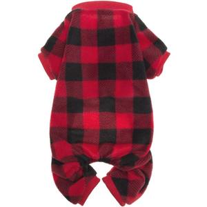 SCENEREAL Dog Pajamas for Small to Large Dogs Soft Pet Sweater Clothes Warm Puppy Onesie Outfits for Doggie Winter Christmas - Dog Jammies Pjs (Red)