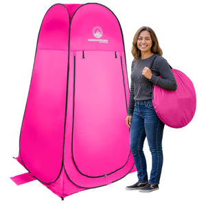 Pop Up Pod - Privacy Shower Tent, Dressing Room, or Portable Toilet Stall with Carry Bag for Camping, Beach, or Tailgate by Wakeman Outdoors (Pink)