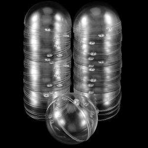 HAKZEON 48 Pack 3.14 Inch Hanging Globe, 80mm Transparent Decorative Ball, Plastic Clear Fillable Baubles Ball for Festivals Ornaments Party, Home Decorations, Wedding, Birthday, Gifts, DIY Crafts