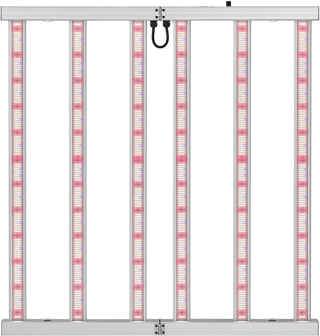720W LED Grow Lights for Indoor Plants, Full Spectrum Foldable Growing Lamp, 6x6ft Coverage, 6 Bar Diodes Dimmable Daisy Chain Bar Style Grow Light for Indoor Growing, 42.9 inch(720w)