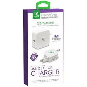 ReTrak - 100W Retractable USB-C Notebook Charger - White