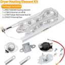 Dryer Heating Element Kit by SupHomie - Compatible with Whirlpool WED7500GW0 WED7500GC0 WED75HEFW1 WED8127LC0 WED8127LC1 WED8127LW1 WED8300SE2 WED8300SW2 WED8500DC4 WED8500DW4 WED85HEFW1 WED8540FW2