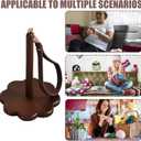 Portable Wrist Yarn Holder, Walnut Wrist Yarn Ball Minder Stand with Adjustable Wristband, Yarn Minder Organizer Storage for Knitting Crocheting Craft, Yarn Ball Hanger(Brown)