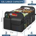 Femuar Car Trunk Organizer with Large Capacity Waterproof Car Accessories for Women & Men, Collapsible Trunk Organizer for Suv/Jeep/Sedan (Black, Standard)