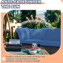 Patelai 14 Piece Outdoor Furniture Replacement Cushions Fits 6 Seat Patio Sectional Cushions Set Waterproof Couch Replacement Sofa Liner Cover for Porch Garden Balcony(Royal Blue), Large