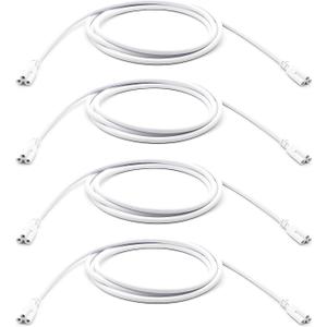 KALINA 6FT T5 T8 Tube Light Fixture LED Linkable Cord, Double end Connector Cable, Power Extension Wire for LED Integrated Single Fixture, Shop, Garage, Under Cabinet Light, Pack of 4