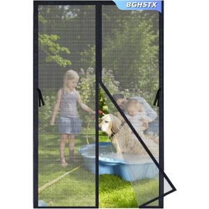 Magnetic Screen Door - Bugs Out, Breeze in - Heavy Duty Double-Stitched Mesh,Hands-Free Design - Pet and Kid Friendly, Fits Front/Sliding/Patio Doors