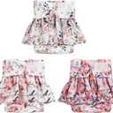 CuteBone Female Dog Diapers with Skirts 3 Pack Reusable Puppy Dresses Pants for Heat Cycle Period, Size: XS