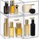 Clear Stackable Drawer Organizer, 4 Pack Acrylic Storage Drawers with Pull-Out Design, Space-Saving Organizer for Bathroom, Vanity, Kitchen & Office