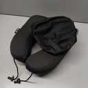 MLVOC Travel Pillow 100% Pure Memory Foam Neck Pillow, Comfortable & Breathable Cover, Machine Washable, Airplane Travel Kit with 3D Contoured Eye Masks, Earplugs, and Luxury Bag, Standard (Black)