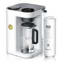 Bluevua RO100ROPOT-Lite Countertop Reverse Osmosis Water Filter System, 3:1 Pure to Drain Ratio, Portable RO Filtration with Remineralization, No Installation, WQA Certified, 6-Stage White