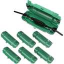 7 Pack Outdoor Extension Cord Safety Cover with Waterproof Seal IP54 Water-Resistant, Weatherproof Electrical Connection Box with 2 Latches, Plug, Socket, Holiday Decoration Light, Green