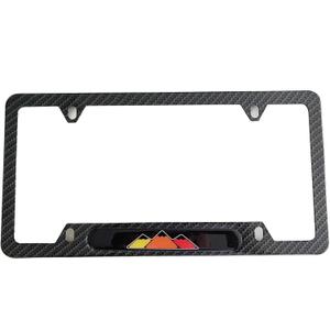 3 Color Mountain License Plate Frame Cover Holder, Carbon Fiber for Toyota Tacoma Tundra 4Runner Off Road, Truck Car Accessories 1PC