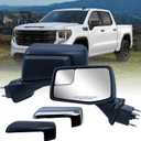 Driver Left Side Door Mirror Textured Back Cover Power Heated Glass Manual Folding without Clearance Light For Chevrolet Silverado 1500 from 2019 to 2024