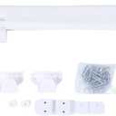 Aramox Retractable Safety Gate, Extra Wide Indoor Pet Gate, Adjustable Fabric Mesh Dog Gate for Stairs and Doorways, White L45.13in W36.61in