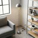 COSYLUX Modern Floor Lamp for Living Room, Industrial Tall Standing Lamp for Bedroom, Metal Shade Reflecting Light Reading Floor Lamp for Office, Nursery Room, Corner(Pear Light Grey)