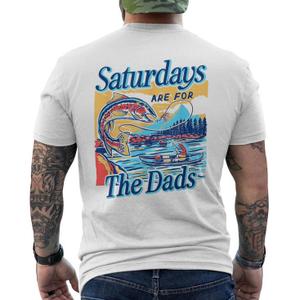 Saturdays For Dads Fishing Father's Day Men's T-shirt White  L