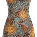 Milumia Women's Vintage 90s Mini Dress Spaghetti Strap Boho Mesh Short Dresses size L