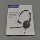 USB Headset with Microphone for PC, Computer Headset with Microphone Noise Canceling Mic for Laptop Call Center Wired Headset with Mic for Work Zoom Skype Teams from Office Home (Black) (Dual Ear)