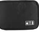 Jeanoko Digital Storage Case, Travel Bag with Inner Bag and Mesh Pockets, Ideal for USB Cable, Earphone, Phone, SD Cards Office or Travelling Use (Black)