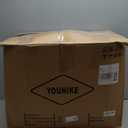 YOUNIKE Bar Stools Set of 2 All Grey Swivel Barstools, Compact Adjustable Counter Height Bar Stools Faux Leather Upholstered Counter Stools with Hollow Back for Kitchen Island