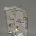 2 x Bonitec Compatible with iPhone 14 Pro Max Case 3D Clear Luxury Moon Star Universe Silicone Bedazzled Sparkly Transparent Glitter Anti-Scratch Non-Slip Protective Fashion for Women and Girls (Gold)