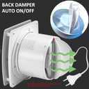 4" Exhaust Fan, 50CFM Quiet Small Window Wall Mount Vent Extractor Fan for Kitchen Bathroom Workshop Garage (US Cord)