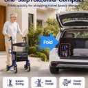 VOCIC Z36 Walker for Seniors with Seat, 15lbs Ultralight, 9.5" Wheels