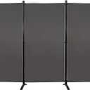 MAYOLIAH Partition Room Dividers 3 Panel Folding Privacy Screens 6 Ft Tall Portable Office Walls Dividers for Room Separator 102"x20"x71", Grey