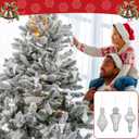 6 Pcs 5.7 inch Mercury Glass Finial Christmas Ornament Rustic Finial Vintage Ornaments Xmas Glass Mercury Hanging Decor Christmas Tree Decoration for Holiday Farmhouse(Silver)