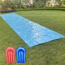 Slip and Slide 50ft X 6ft Heavy Duty with 2 Bodyboards, Thicker Lawn Water Slide, Tear-Resistant Design, Easy to Set-Up, Backyard Summer Outdoor Water Play for Adults and Teens, 2025New