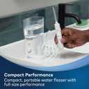 Waterpik Nano Plus Water Flosser For Teeth, Portable Electric Power, Compact For Travel and Home, 4 Flossing Tips, ADA Accepted, White WP-320