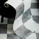 Checkered Peel and Stick Vinyl Flooring Roll – 15.7"x 236" Matte Finish Self Adhesive Floor Paper with Wear Layer, Covers Old Floors, Quick Fix for Flooring Jobs, 1-Person Update for Kitchen, Bathroom