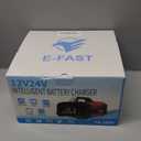 E-FAST 25A Smart Car Battery Charger, 12V/24V Automatic Automotive Battery Maintainer & Desulfator with 200s Booster Mode - Adjustable Amp Trickle Charger for Lead-Acid, AGM, Gel, LiFePO4