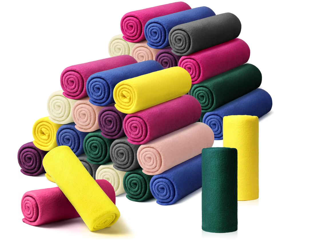 Kinlop 40 Packs Fleece Throw Blankets Bulk, Soft Warm Lightweight