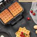 FOHERE Sandwich Maker 3 In 1 Waffle Maker With Removable Plates,1200W Grilled Cheese Maker, 5-gear Temperature Control, Non-stick Coating Easy to Clean, Indicator Lights, Silver/Black