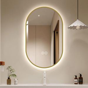 LAIYA 36x22 Inch Oval LED Bathroom Mirror, Gold Frame Backlit Anti-Fog