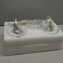 Vintage Bathroom Vanity Light Fixtures, Aged Brass 2 Lights Wall Sconce Lighting with Opal Glass Shade, Porch Wall Mount Light Fixture for Bathroom, Mirror Cabinets Hallway Stairs