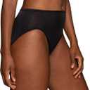 Vanity Fair Women's Illumination Hi Cut Panties, Silky Stretch & Satin Trim (White, S)