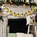 SmoothNovelty Lemon Felt Banner Garland Decor Vintage 3D Fruit Hanging Garland with Wooden Beads for Back to School Birthday Party Baby Shower DIY Home Wall Fireplace Decor