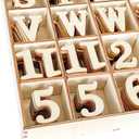 1 Inch 1048 Pieces Wood Letters for Crafts Unfinished Wooden Alphabet Letters with Sorting Tray for Scrapbooking