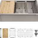 30 Inch Undermount Kitchen Sink Workstation, Delironexu 16 Gauge Stainless Steel Kitchen Sinks, 30''x18'' Single Bowl Undermount Sink with 6 Accessories, Multi-Functional Workstation Sinks