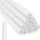 Kathfly 12 Pcs Floating Pool Noodles Foam Tube 1.5 x 35 Inches Floating Foam Tube Round Solid Noodle for Adults Swimming Craft Project (White)