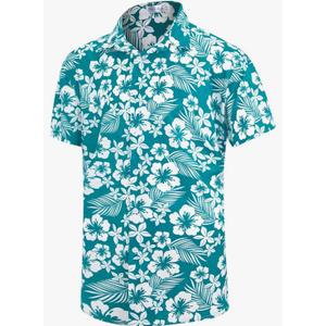 Weecreeture Big and Tall Men's Hawaiian Shirt - Short Sleeve, Tropical Floral Button Down Casual Summer Beach Shirt Size 2XL