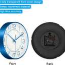 PATIKIL 8 Inch Wall Clock, Battery Operated Silent Non-Ticking Round Modern Wall Clock for Kitchen Office Bedroom Decor, Blue
