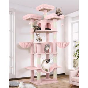 Globlazer Big XXL Cat Tower for Indoor Multiple Cats, F80, Pink
