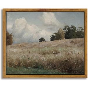 InSimSea Framed Canvas Wall Art Vintage Decor, The Vast Grassland Framed Wall Art Room Eclectic Decor, Canvas Wall Art for Living Room, Bedroom Home Bathroom, 8"x10" (Corn Field)