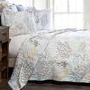 CARSTENS, INC. Coastal Beach Bedding Set, Nautical 3-Piece Microfiber Ocean Quilt, Coastal Summer, Queen