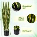 Crowye 6 Pack 3.15 Ft Tall Artificial Snake Plant Faux Sansevieria Plant Large Fake Snake Bulk in Pot for Home Office Housewarming Gift