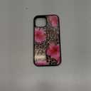 Cute Pink Hibiscus Flowers Leopard Cheetah Print Aesthetic Phone Case for iPhone 15 Case for Women Girls -6.1Inch